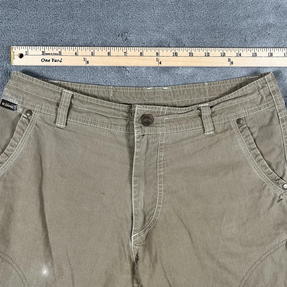 Kuhl Shorts Mens 32 Khaki Vintage Patina Dye Renegade Cargo Distressed See Pics